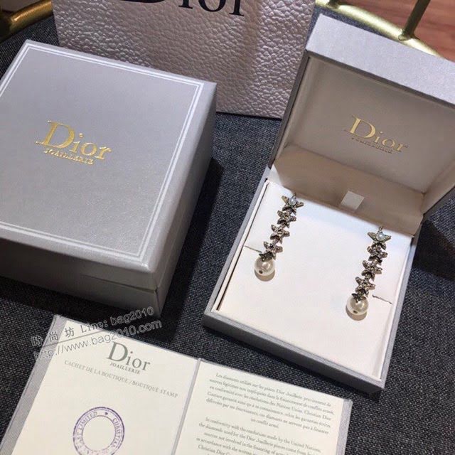 Dior飾品 迪奧經典熱銷款耳環 復古做舊金屬琉璃珍珠耳釘  zgd1415